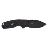 Stout SJ, Folding Knife, 2.6" Clip Point Straight Edge, G10 Handle, Cryo D2 Steel, Titanium Nitride Finish, Black SOG-16-03-02-57