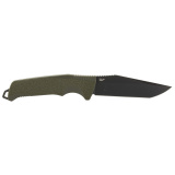 Trident FX, 4.2" Fixed Blade Knife, Tanto Point Straight Edge, Glass Reinforced Nylon Handle, Cryo 4116 Steel, Titanium Nitride Finish, Black and Olive Drab Green, Includes Nylon Sheath SOG-17-12-03-57