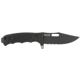 Seal FX, 4.3" Fixed Blade Knife, Clip Point Partially Serrated Edge, Glass Reinforced Handle, CPM S35VN Steel, Cerakote Finish, Black, Includes Kydex Sheath SOG-17-21-01-57
