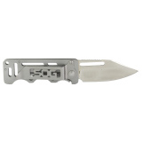 Cash Card, Folding Knife, 2.75" Clip Point Straight Edge, Silver Stainless Steel Handle, 8Cr13MoV Steel, Satin Finish, Silver SOG-EZ1-CP