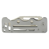 Cash Card, Folding Knife, 2.75" Clip Point Straight Edge, Silver Stainless Steel Handle, 8Cr13MoV Steel, Satin Finish, Silver SOG-EZ1-CP