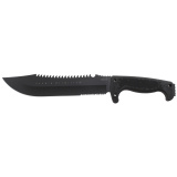 Fusion, Jungle Primitive, 9.5" Partially Serrated  Clip Point, Black Glass Reinforced Nylon Handle, 8Cr13MoV Steel, Hardcased Finish, Black, Includes Nylon Sheath SOG-F03TN-CP