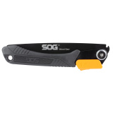 Folding Saw, 8.25" Saw Blade, High Carbon Steel, Satin Black Finish, Black Plastic Grip, Nylon Sheath SOG-F10N-CP