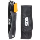 Folding Saw, 8.25" Saw Blade, High Carbon Steel, Satin Black Finish, Black Plastic Grip, Nylon Sheath SOG-F10N-CP