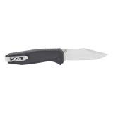 Flare, Folding Knife, 3.5" Clip Point Blade, 8" Overall Length, 8Cr13MoV Steel, Satin Finish Blade Steel, Straight Edge, Silver, Black Glass-Reinforced Nylon Handle, SAT Opener, Button Lock SOG-FLA1001-CP