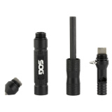 Flint, 4.3" Survival Tool, Aluminum Construction, Black, Includes Fire Starter, Steel Wool Tinder Compartment, Carbide-Tipped Glass Breaker and Safety Whistle SOG-FT1001-CP