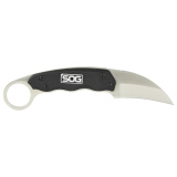 Gambit, Fixed Blade Knife, 2.58" Straight Edge Sheepsfoot, Black Glass-Reinforced Nylon Handle, 7Cr17MoV Stainless Steel, Satin Finish, Black, Hard Molded Nylon Sheath SOG-GB1001-CP