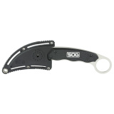 Gambit, Fixed Blade Knife, 2.58" Straight Edge Sheepsfoot, Black Glass-Reinforced Nylon Handle, 7Cr17MoV Stainless Steel, Satin Finish, Black, Hard Molded Nylon Sheath SOG-GB1001-CP