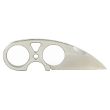 Snarl, Fixed Blade Knife, 2.3" Straight Edge Sheepsfoot, Silver Stainless Steel Handle, 9Cr18MoV Steel, Satin Finish, Silver, Includes Kydex Sheath SOG-JB01K-CP