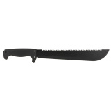 SOGfari Machete, 13" Straight/Saw Back Edge, Black Kraton Handle, 3Cr13 Steel, Powder Coat Finish, Black, Includes Nylon Sheath SOG-MC01-N