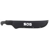 SOGfari Machete, 13" Straight/Saw Back Edge, Black Kraton Handle, 3Cr13 Steel, Powder Coat Finish, Black, Includes Nylon Sheath SOG-MC01-N