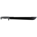 SOGfari Machete, 18" Straight/Saw Back Edge, Black Kraton Handle, 3Cr13 Steel, Powder Coat Finish, Black, Inlcudes Nylon Sheath SOG-MC02-N