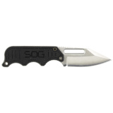 Instinct, Fixed Blade Knife, 2.3" Straight Edge Clip Point, Black Stainless Steel and G10 Handle, 5Cr15MoV Steel, Satin Finish, Silver, Includes Hard Molded Nylon SOG-NB1012-CP