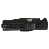 SlimJim, 3.18" Folding Knife, Clip Point Straight Edge, Bead Blasted Stainless Steel Handle, AUS 8 Steel, Hardcased Black Finish, Black SOG-SJ32-CP