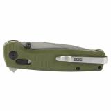 Terminus XR, Folding Knife, 2.95" Straight Clip Point, Olive Drab Green G10 Handle, D2 Steel, Stonewashed Finish, Silver SOG-TM1022-CP