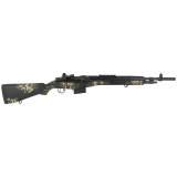 M1A Scout Squad, Semi-automatic Rifle, 308 Winchester, 18" Barrel, Parkarized Finish, Black, Composite Stock, Green and Tan Sponge Camo, Adjustable Sights, 10 Rounds, 1 Magazine AA9117