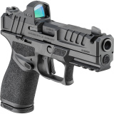 Echelon 4.0C Comp, Semi-automatic, Striker Fired, Polymer Frame Pistol, Compact, 9MM, 4" Barrel with Integrally Compensated Slide, Melonite Finish, Black, Optics Ready Slide, Front Tritium Night Sight, Tactical Rack U-Dot Rear, Viridian Green Dot, 2 Maga