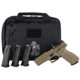 Echelon, Semi-automatic, Striker Fired, Full Size, 9MM, 4.5" Barrel, Melonite Finish, Flat Dark Earth, Crimson Trace CT-1500, Optics Ready Slide, Front Tritium Night Sight, Tactical Rack U-Dot Rear, 15 Rounds, 5 Magazines, Includes Range Bag EC9459F-U-15