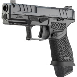 Echelon Pro 4.0C Comp, Semi-automatic, Striker Fired, Polymer Frame Pistol, Compact, 9MM, 4" Barrel with Integrally Compensated Slide, Matte Black Frame, Gray Cerakote Slide, Textured Grip, Optics Ready, Front Tritium Night Sight, Tactical Rack U-Dot Rea