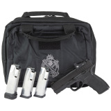 Hellcat Pro, Striker Fired, Semi-automatic, Polymer Frame Pistol, 9MM, 3.7" Hammer Forged Barrel, Melonite Finish, Black Polymer Frame, Crimson Trace CT-1500 Red Dot Sight, Textured Grip, Tritium Front Sight, Tactical Rack Rear Sight, 5 Magazines, (2)-17