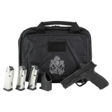 Hellcat Pro Comp OSP, Striker Fired, Semi-automatic Pistol, 9MM, 3.7" Hammer Forged Barrel with Comp, Melonite Finish, Black, Adaptive Textured Grip, Tritium Front Sight, Tactical Rack U-Notch Rear Sight, Viridian Green Dot, 4 Magazines, 15 Rounds, Inclu