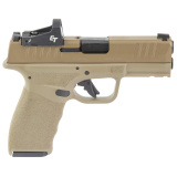 Hellcat Pro, Striker Fired, Semi-automatic, Polymer Frame Pistol, 9MM, 3.7" Hammer Forged Barrel, Cerakote Finish, Desert Flat Dark Earth Polymer Frame, Crimson Trace CT-1500 Red Dot Grip, Textured Grip, Tritium Front Sight, Tactical Rack Rear Sight, 15