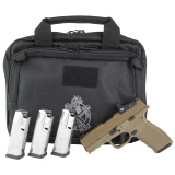 Hellcat Pro, Striker Fired, Semi-automatic, Polymer Frame Pistol, 9MM, 3.7" Hammer Forged Barrel, Cerakote Finish, Desert Flat Dark Earth Polymer Frame, Crimson Trace CT-1500 Red Dot Grip, Textured Grip, Tritium Front Sight, Tactical Rack Rear Sight, 15