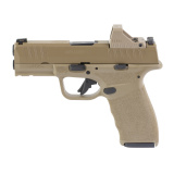 Hellcat Pro, Semi-automatic, Striker Fired, Polymer Frame Pistol, Compact, 9MM, 3.7" Barrel, Cerakote Finish, Desert Flat Dark Earth, Textured Grip, Tritium Front Sight, Tactical Rack Rear Sight, 15 Rounds, 4 Magazines, Range Bag, Viridian RFX11 3 MOA Gr
