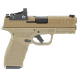 Hellcat Pro, Striker Fired, Semi-automatic, Polymer Frame Pistol, 9MM, 3.7" Hammer Forged Barrel, Cerakote Finish, Desert Flat Dark Earth Polymer Frame, Crimson Trace CT-1500 Red Dot Sight, Textured Grip, Tritium Front Sight, Tactical Rack Rear Sight, 5