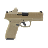 Hellcat Pro, Semi-automatic, Striker Fired, Polymer Frame Pistol, Compact, 9MM, 3.7" Barrel, Cerakote Finish, Desert Flat Dark Earth, Textured Grip, Tritium Front Sight, Tactical Rack Rear Sight, 18 Rounds, 4 Magazines, Range Bag, Viridian RFX11 3 MOA Gr