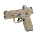 Hellcat Pro, Semi-automatic, Striker Fired, Polymer Frame Pistol, Compact, 9MM, 3.7" Barrel, Cerakote Finish, Desert Flat Dark Earth, Textured Grip, Tritium Front Sight, Tactical Rack Rear Sight, 18 Rounds, 4 Magazines, Range Bag, Viridian RFX11 3 MOA Gr