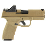 Hellcat Pro, Striker Fired, Semi-automatic, Polymer Frame Pistol, 9MM, 3.7" Hammer Forged Barrel, Cerakote Finish, Flat Dark Earth, Viridian RFX-11 Green Dot Sight, Textured Grip, Tritium Front Sight, Tactical Rack Rear Sight, 10 Rounds, 5 Magazines, Inc