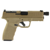Hellcat Pro OSP, Striker Fired, Semi-automatic, Polymer Frame Pistol, 9MM, 4.4" Hammer Forged Barrel, Threaded 1/2x28, Optics Ready Slide, Cerakote Finish, Desert Flat Dark Earth, Textured Grip, Tritium Front Sight, Tactical Rack U-Notch Rear Sight, 10 R