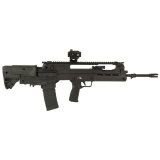 Hellion, Semi-automatic, Bullpup, 223 Remington/556NATO, 20" Hammer Forged Barrel, 1:7 Twist, 4 Prong Flash Hider, Matte Finish, Black, Single Point Sling, Crimson Trace CTS-103 Red/Green Dot, BCM MOD 3 Grip, 5-Position Adjustable Stock with Cheek Riser,