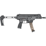 Kuna, Semi-automatic Pistol, 9MM, 6" Threaded Barrel, 1/2X28 Thread Pitch, Roller Delayed, M-LOK Handguard, Strike Industries FSA Pistol Brace, Anodized Finish, Black, 10 Rounds, Includes Front and Rear Flip Up Sights KN9069BLC-FSA