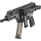 Kuna, Semi-automatic Pistol, 9MM, 6" Threaded Barrel, 1/2X28 Thread Pitch, Roller Delayed, M-LOK Handguard, Strike Industries FSA Pistol Brace, Anodized Finish, Black, 10 Rounds, Includes Front and Rear Flip Up Sights KN9069BLC-FSA
