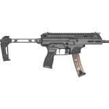 Kuna, Semi-automatic Pistol, 9MM, 6.125" Tri-Lug Barrel, Roller Delayed, M-LOK Handguard, Strike Industries FSA Pistol Brace, Anodized Finish, Black, 30 Rounds, 2 Magazines, Includes Front and Rear Flip Up Sights KN9069BTL-FSA
