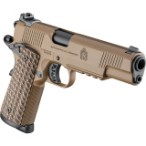 Tactical Response Pistol, Semi-automatic, 1911, Metal Frame Pistol, Full Size, 45 ACP, 5" Match Grade Barrel, Cerakote Finish, Coyote Brown, VZ Grips Hydra G10 Grips, Tactical Rack 3-Dot Night Sights, 8 Rounds, 3 Rounds PC9125LRCB