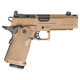 1911 DS Prodigy Comp, Semi-automatic, Metal Frame Pistol, Full Size, 9MM, 4.25" Forged Stainless Steel Bull Barrel, Forged Carbon Steel Frame, Cerakote Finish, Coyote Brown, Polymer Grips, Tritium Front and Black Serrated Rear Sights, Optics Ready, Ambid