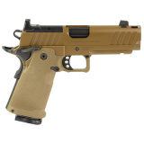 1911 DS Prodigy Comp, Semi-automatic, Metal Frame Pistol, Full Size, 9MM, 4.25" Forged Stainless Steel Bull Barrel, Forged Carbon Steel Frame, Cerakote Finish, Coyote Brown, Polymer Grips, Tritium Front and Black Serrated Rear Sights, Optics Ready, Ambid