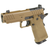 1911 DS Prodigy Comp, Semi-automatic, Metal Frame Pistol, Full Size, 9MM, 4.25" Forged Stainless Steel Bull Barrel, Forged Carbon Steel Frame, Cerakote Finish, Coyote Brown, Polymer Grips, Tritium Front and Black Serrated Rear Sights, Optics Ready, Ambid