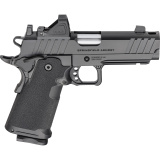 1911 DS Prodigy Comp, Semi-automatic, Metal Frame Pistol, Full Size, 9MM, 4.25" Forged Stainless Steel Bull Barrel, Forged Carbon Steel Frame, Cerakote Finish, Black, Polymer Grips, Tritium Front and Black Serrated Rear Sights, Optics Ready, Ambidextrous