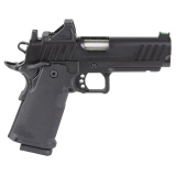 1911 DS Prodigy 4.25" AOS Handgun, Semi-Automatic Metal Frame Pistol, 4.25" Forged Stainless Steel Match Grade Barrel, Forged Carbon Steel Frame, Black Cerakote Finish, Polymer Grips, Optics Ready, Fiber Optic Front and Black Serrated Rear Sights, Viridi