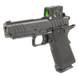 1911 DS Prodigy Compact, Semi-automatic, Metal Frame Pistol, Compact, 9MM, 4.25" Barrel, Alulminum Alloy Frame, Cerakote Finish, Black, Fiber Optic Front Sight, Includes Aimpoint COA 3.25 MOA Red Dot, 15 Rounds, 2 Magazines PH9117COA