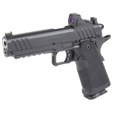 1911 DS Prodigy AOS, Semi-automatic, Metal Frame Pistol, Full Size, 9MM, 5" Forged Stainless Steel Bull Barrel, Cerakote Finish, Black, Polymer Grips, Fiber Optic Front and Black Serrated Rear Sights, Optics Ready, Ambidextrous Safety, Viridian Green Dot