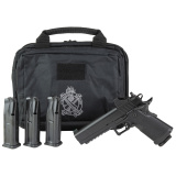 1911 DS Prodigy AOS, Semi-automatic, Metal Frame Pistol, Full Size, 9MM, 5" Forged Stainless Steel Bull Barrel, Cerakote Finish, Black, Polymer Grips, Fiber Optic Front and Black Serrated Rear Sights, Optics Ready, Ambidextrous Safety, Viridian Green Dot