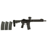 SAINT Victor V2, Semi-automatic, AR Pistol, 223 Remington/5.56 NATO, 11.5" Barrel, Anodized Finish, Black, B5 Systems Type 23 Grip, SBA3 Pistol Stabilizing Brace, Includes Front and Rear Flip Up Sights, Ambidextrous Safety, Viridian Venta Green Dot Optic