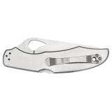 Byrd, Cara Cara2, 3.875" Folding Knife, Clip Point, Combo Edge, 8Cr13MoV/Satin, Stainless, Oval Thumb Hole/Pocket Clip BY03PS2