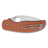 Sage 6, Folding Knife, 3" Drop Point Blade, 7.13" Overall Length, CPM REX 121 Blade Steel, Plain Edge, Satin Finish, Silver, Burnt Orange G-10 Handle, Button Release Compression Lock C123GPBOR