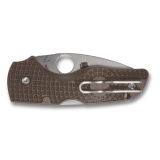 Lil Native Lightweight Sprint Run, Folding Knife, 2.42" Drop Point Blade, 5.9" Overall Length, CPM15V Blade Steel, Plain Edge, Satin Finish, Silver, Brown FRN Handle, Back Lock C230PBN15V